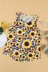 Leopard Sunflower Twist Back Casual Tank