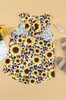Leopard Sunflower Twist Back Casual Tank