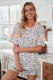 Gray Leopard Pink Accent Tee and Drawstring Shorts Lounge Set