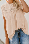 Apricot Flutter Sleeves Sheer Textured Babydoll Top