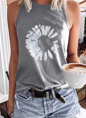 Women's Tank Tops Daisy Print Tank Tops