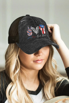 Women's Hats Flag Heart-shaped Print Hat