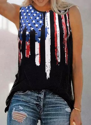 Women's Tank Tops Flag Print Top