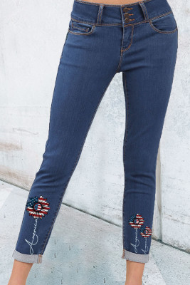 Women's Jeans Flag High Waist Slim Jeans