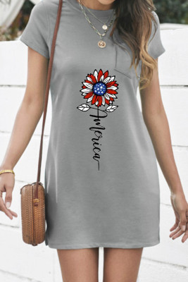 Women's Dresses Flag Sunflower Mini Dress