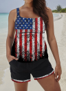Women's Tankinis Plus Flag Star Striped Tankini