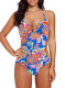 Sky Blue Printed Sweetheart Monokini