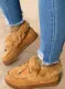 Women's Boots Bowknot Plush Warm Round Toe Slip On Boots