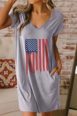 Women's Dresses Flag Pockets Mini Dress