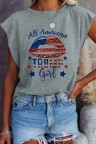 Women's T-shirts Flag Letter Print T-shirt