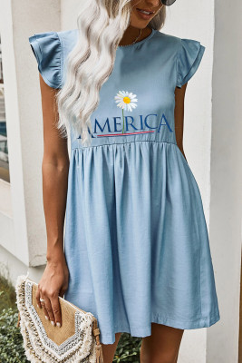 Women's Dresses Daisy Letter Ruffled Mini Dress