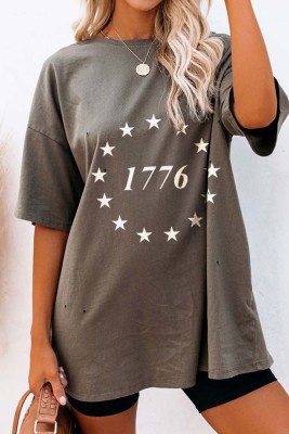 Women's T-shirts Star Letter Print T-shirt