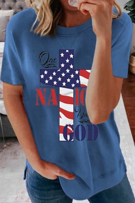 Women's T-shirts Flag Letter Print T-shirt