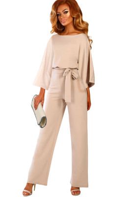 Apricot Tie Waist Jumpsuit