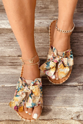 Candy-colored Bow Flat Slippers