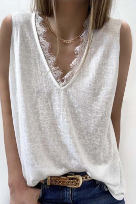 Women's Tank Tops Lace Trim Top