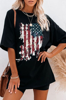 Women's T-shirts Flag Print T-shirt