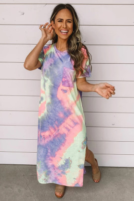 Blue Tie Dye Maxi Dress