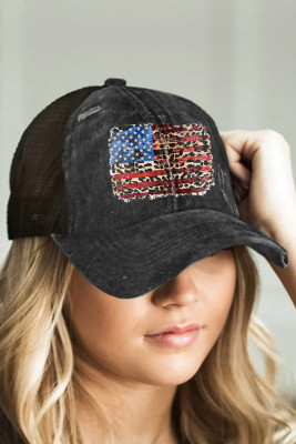 Women's Hats Flag Leopard Print Hat