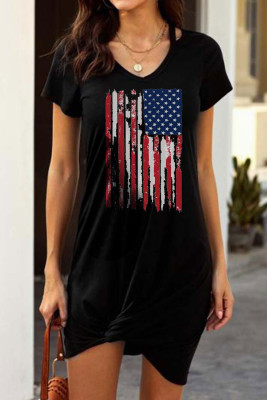 Women's Dresses Flag Print Knot Trim Mini Dress