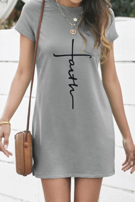 Women's Dresses Letter Slogan Print Mini Dress