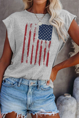 Women's T-shirts Flag Print T-shirt