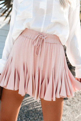 Pink Korean High Waist Tutu Pleated Mini Skirt