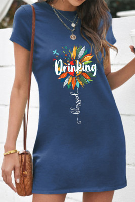 Women's Dresses Sunflower Letter Mini Dress