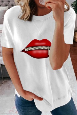 Women's T-shirts Lip Print T-shirt
