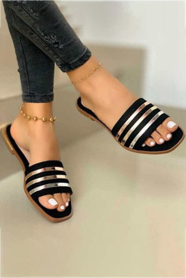 Bling Stripes Vamp Outdoor Slippers