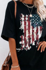 Women's T-shirts Flag Print T-shirt