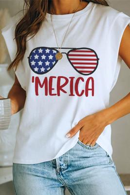 Women's T-shirts Flag Letter Print T-shirt