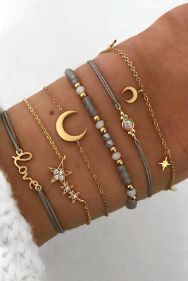 Moon & Star 6 Pieces Bracelet