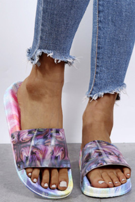 Purple Tie Dye Slide Sandals