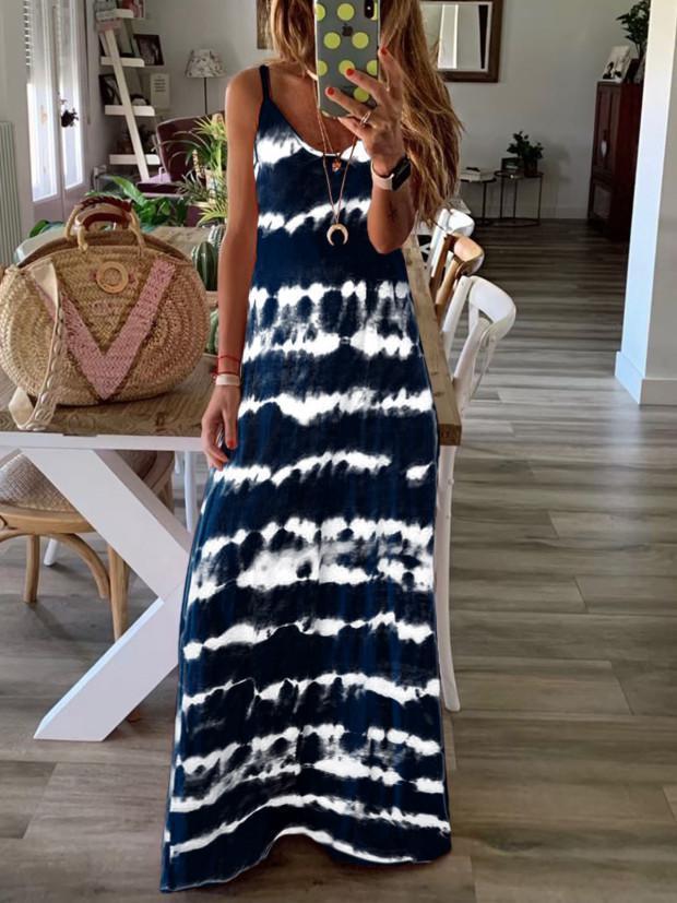 Women's Maxi Dresses Tie Dye Beach Dresses