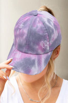 Purple Tie-dye Ponytail Baseball Cap