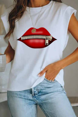 Women's T-shirts Lip Print T-shirt