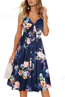 Women's Dresses Floral Knot Chest Cami Mini Dress