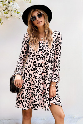 Leopard Tiered Babydoll Dress