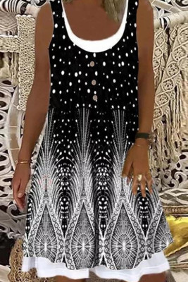 Women's Dresses Polka Dot Tribal Mini Dress