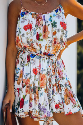 Women's Dresses Floral Ruffle Belted Cami Mini Dress