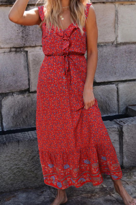 Women's Dresses Floral Ruffled Maxi Dress