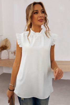 White Flounced Tank Top