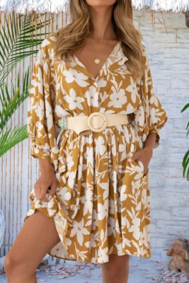 Women's Dresses Tropical Floral Print Mini Dress
