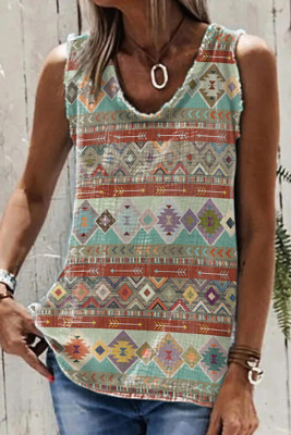 Women's Tank Tops Geometric Tribal Print Top