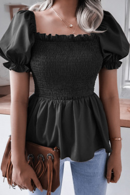 Women's Blouses Ruffled Puff Sleeve Blouse