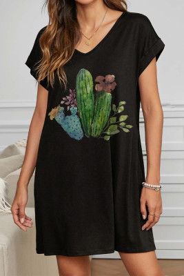 Women's Dresses Cactus Print Mini Dress