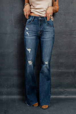 Dark Wash Mid Rise Flare Jeans