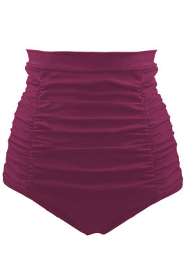 Purple Retro High Waisted Swim Short