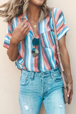 Sky Blue Gingham Play Button Shirt